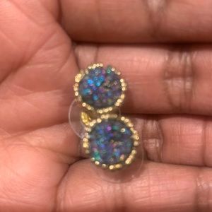 Purple/blue/green Druzy stud earrings